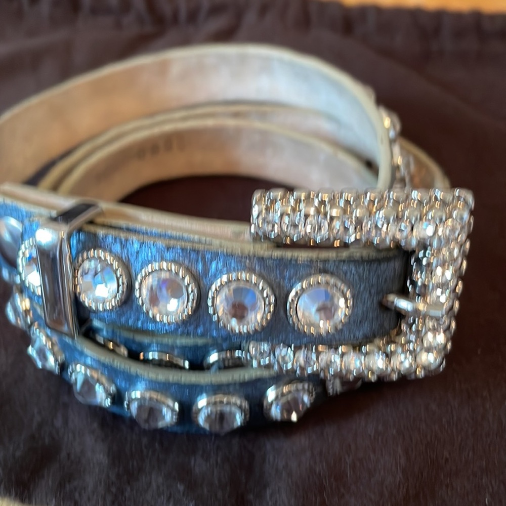 Leather rock belt, size medium